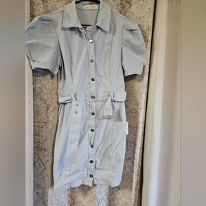 Puffy sleaves shirt dress